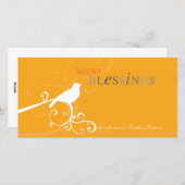 休日モダンフォトカード:: whimsicalbird 4A シーズンカード (正面/裏面)