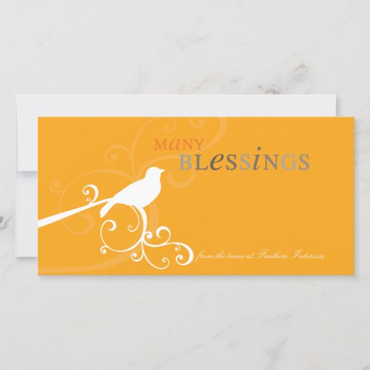 休日モダンフォトカード:: whimsicalbird 4A シーズンカード (正面)