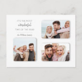 休日モダンユニーク3-Photo Dimensional Grid シーズンポストカード (正面)