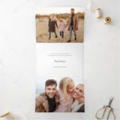 休日モダンユニーク3-Photo Dimensional Grid 三つ折りクリスマスカード (内部)