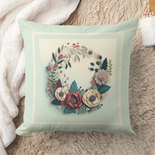 休日モダンリース クッション (ブランケット)