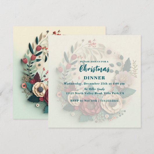 休日モダンリース 招待状 (正面/裏面)