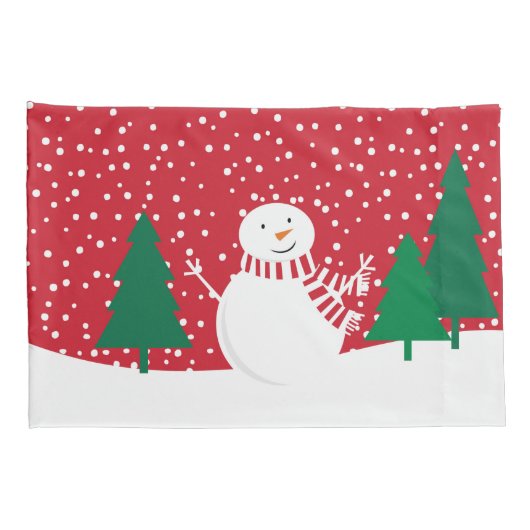 休日モダン雪だるま枕 枕カバー (裏面-右)