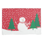 休日モダン雪だるま枕 枕カバー (正面右)