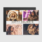 休日モダン4フォトコラージュ磁気カード (正面/裏面)