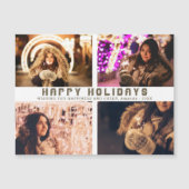 休日モダン4フォトコラージュ磁気カード (正面)