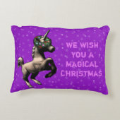 "休日ユニコーン"のクリスマスのアクセントの枕(紫色) アクセントクッション (裏面)