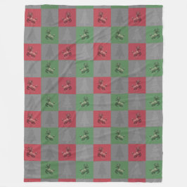 "休日ユニコーン"のパターンフリースブランケット(R/G) フリースブランケット
