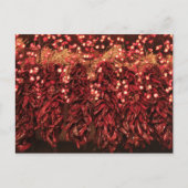 休日ライトとの唐辛子のristras シーズンポストカード (正面)