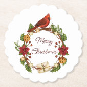 休日リースとカスタム文字 ペーパーコースター (正面)