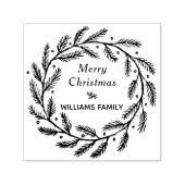 休日リースクリスマスグリーティングラバースタンプ セルフインキングスタンプ (デザイン)