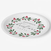 休日リースクリスマスパーティー パーソナライズされた ペーパープレート (アングル)