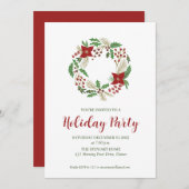 休日リースクリスマスパーティー 招待状 (正面/裏面)