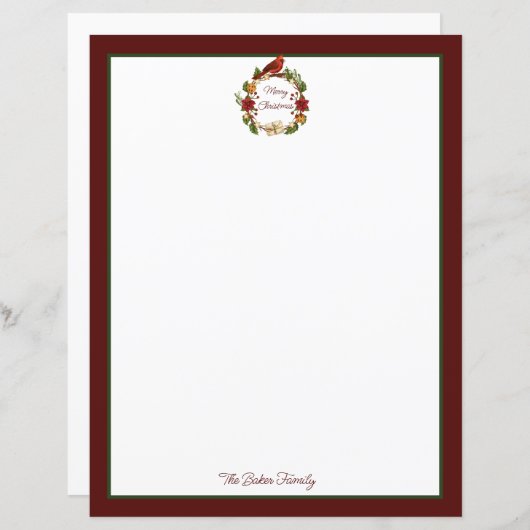 休日リースクリスマス文具 (正面/裏面)