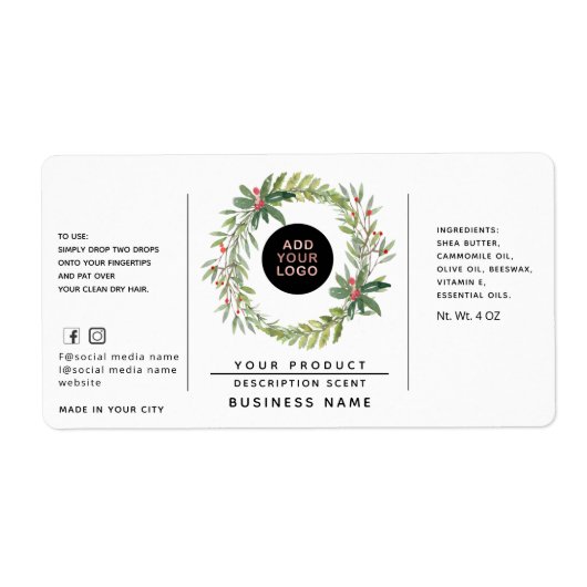 休日リースシンプルロゴ製品ラベル ラベル (正面)