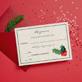 休日リースポインセチアのクリスマス応答 出欠カード