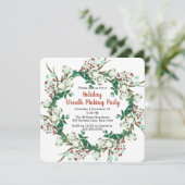 休日リースメイキングパーティークリスマス招待状 招待状 (スタンド正面)