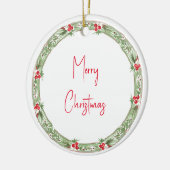 休日リースメリークリスマスネームイヤー セラミックオーナメント (左)