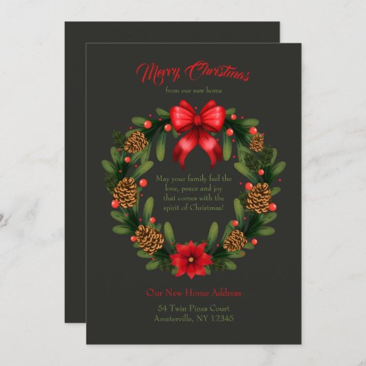 休日リース引っ越しのお知らせ 案内状 (正面/裏面)