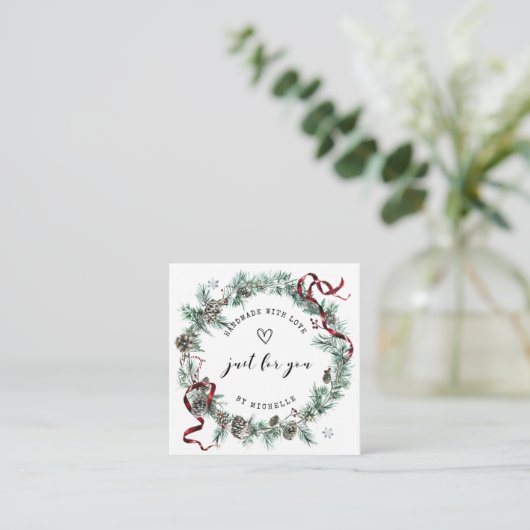 休日リース手作りラブスクリプトありがとう エンクロージャーカード (スタンド正面)