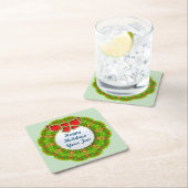 休日リース抽象芸術幾何モダンデザイン スクエアペーパーコースター (インサイチュ)