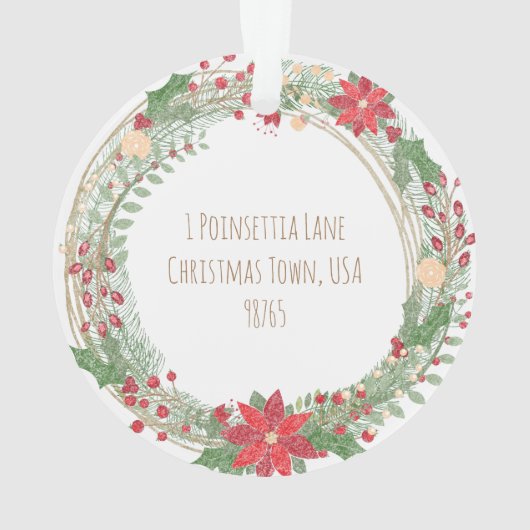 休日リース私たちの最初の自宅年名住所 オーナメント (裏面)