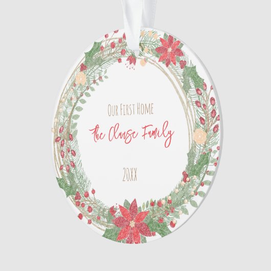 休日リース私たちの最初の自宅年名住所 オーナメント (正面)