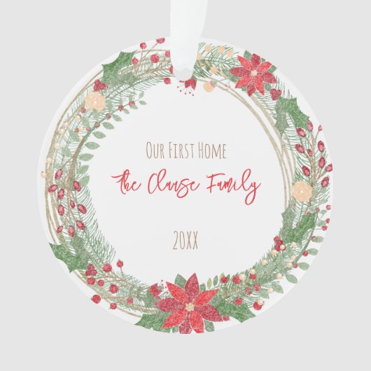 休日リース私たちの最初の自宅年名住所 オーナメント (正面)