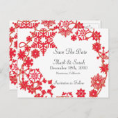 休日リース赤い日付を保存 案内ポストカード (正面/裏面)