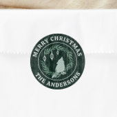 休日リース(鳥)ショウジョウコウカンチョウカスタムクリスマス ラウンドシール