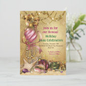 休日ルアウ（ハワイ式宴会）ビーチパーティの招待状 招待状 (スタンド正面)