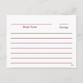 休日レシピカード シーズンポストカード (裏面)