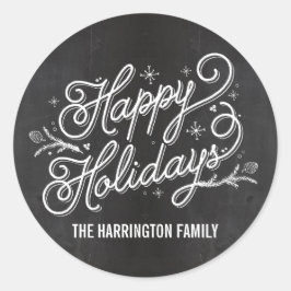 休日レタリングギフトラベルステッカー/封筒用シール ラウンドシール