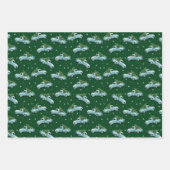 休日ヴィンテージピックアップトラックプレイド ラッピングペーパーシート (正面)