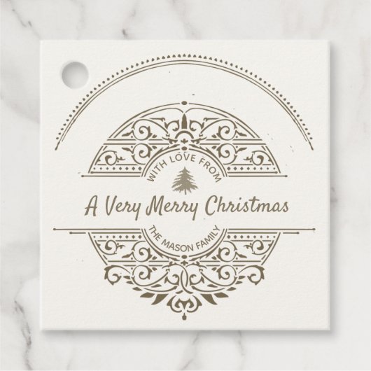 休日ヴィンテージフランスのクリスマスツリー フェイバータグ (正面)