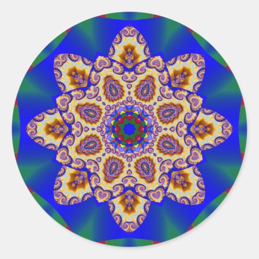 休日万華鏡のように千変万化するパターン#1 ラウンドシール (正面)