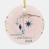 休日初めてのクリスマスの装飾 セラミックオーナメント (正面)