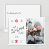 休日初めてのクリスマスフォトスクリプトシーズンポスト ポストカード (正面/裏面)