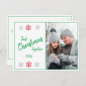 休日初めてのクリスマスフォトスクリプト季節 ポストカード (正面/裏面)