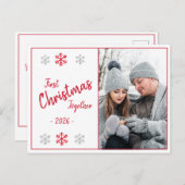 休日初めてのクリスマスフォトスクリプト季節 ポストカード (正面/裏面)