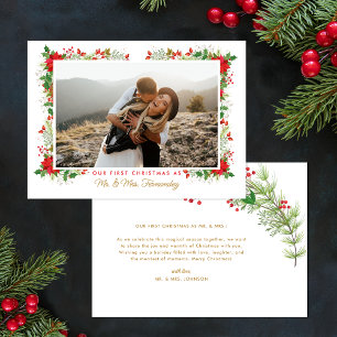 休日初めてのクリスマス結婚したカード ノートカード