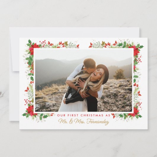 休日初めてのクリスマス結婚したカード ノートカード (正面)