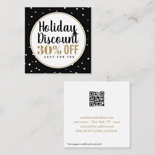 休日割引カード スクエア名刺 (正面/裏面)