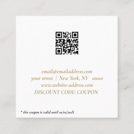 休日割引カード スクエア名刺 (裏面)