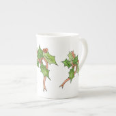 休日包まれたのマグカップに上がる ボーンチャイナマグカップ (正面右)