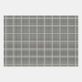休日千鳥格子のの黒い緑の休日ラップp ラッピングペーパーシート (正面)