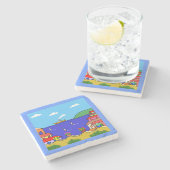 休日地中海の ストーンコースター (横)