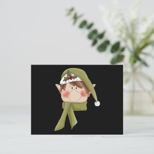 休日小妖精や小人Tシャツとギフト シーズンポストカード (スタンド正面)