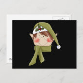 休日小妖精や小人Tシャツとギフト シーズンポストカード (正面/裏面)