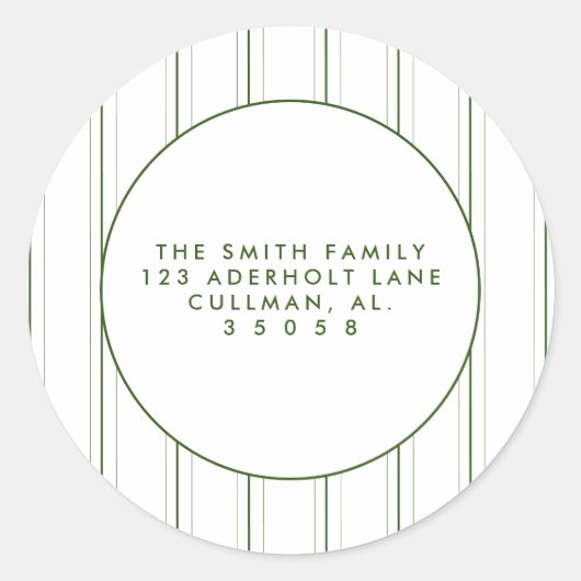 休日差出人住所ラベル ラウンドシール (正面)